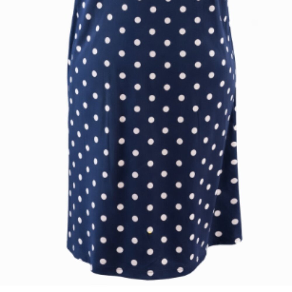Karen Scott Navy Blue Polka Dot Dress – Size Large – NWOT - Picture 8 of 8